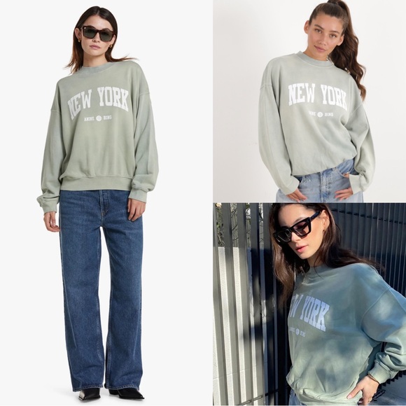 Anine Bing Tops - Anine Bing Jaci Sweatshirt University New York (flawed)
